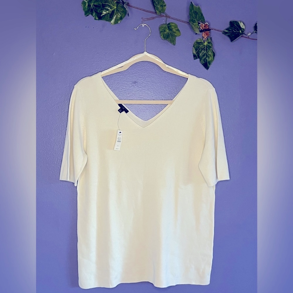 Talbots Ivory Knit Top